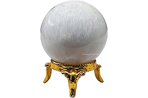 Scolecite Crystal Ball with Stand for Meditation, Witchcraft, and Home Decor (1.5" Diameter)