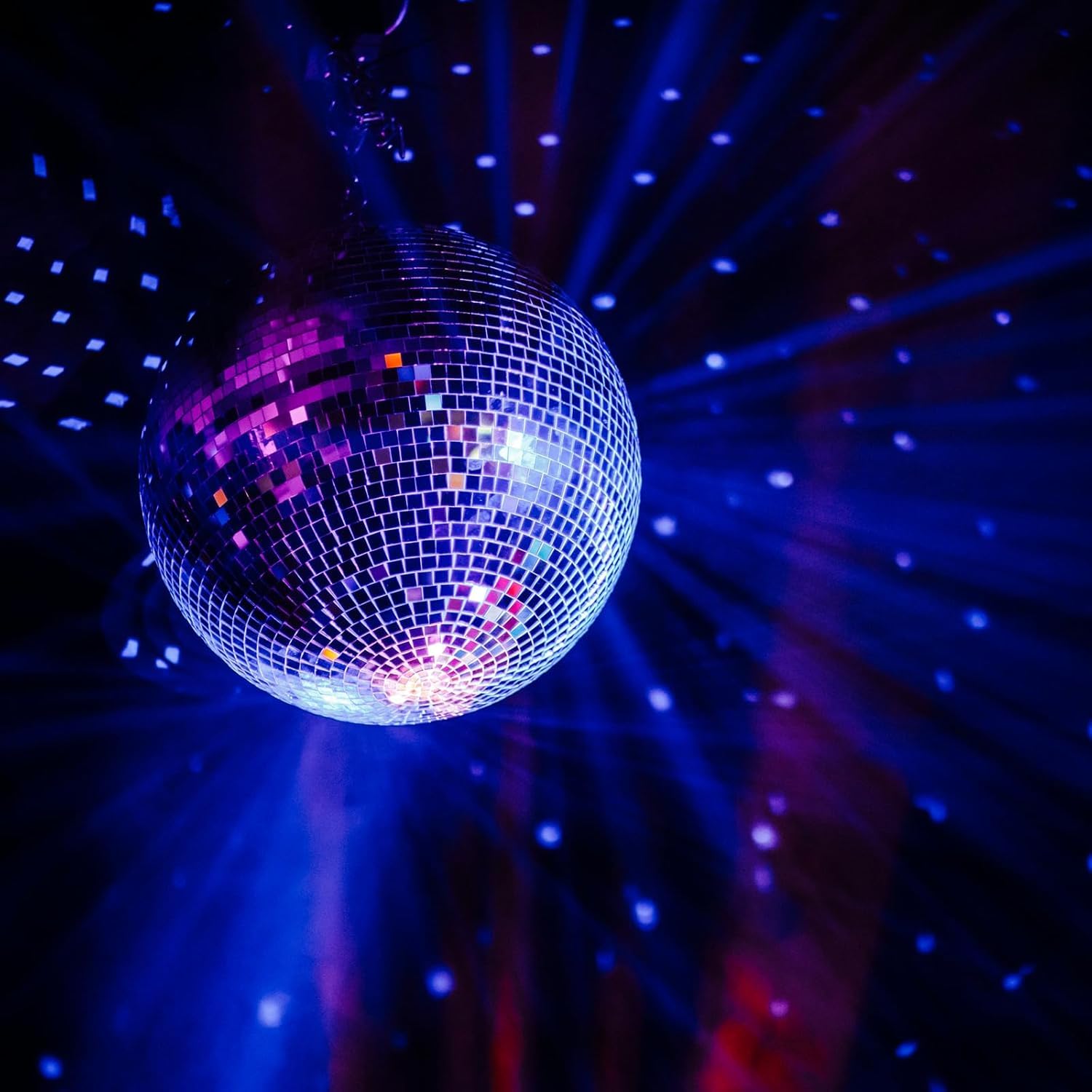Boule disco à suspendre - 25 cm - Avec mini miroir autocollant et crochet - Idéale pour les fêtes ou les DJ