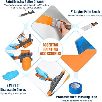 22pcs 12-18 Adjustable Large Paint Roller with Tray & Liners Kit