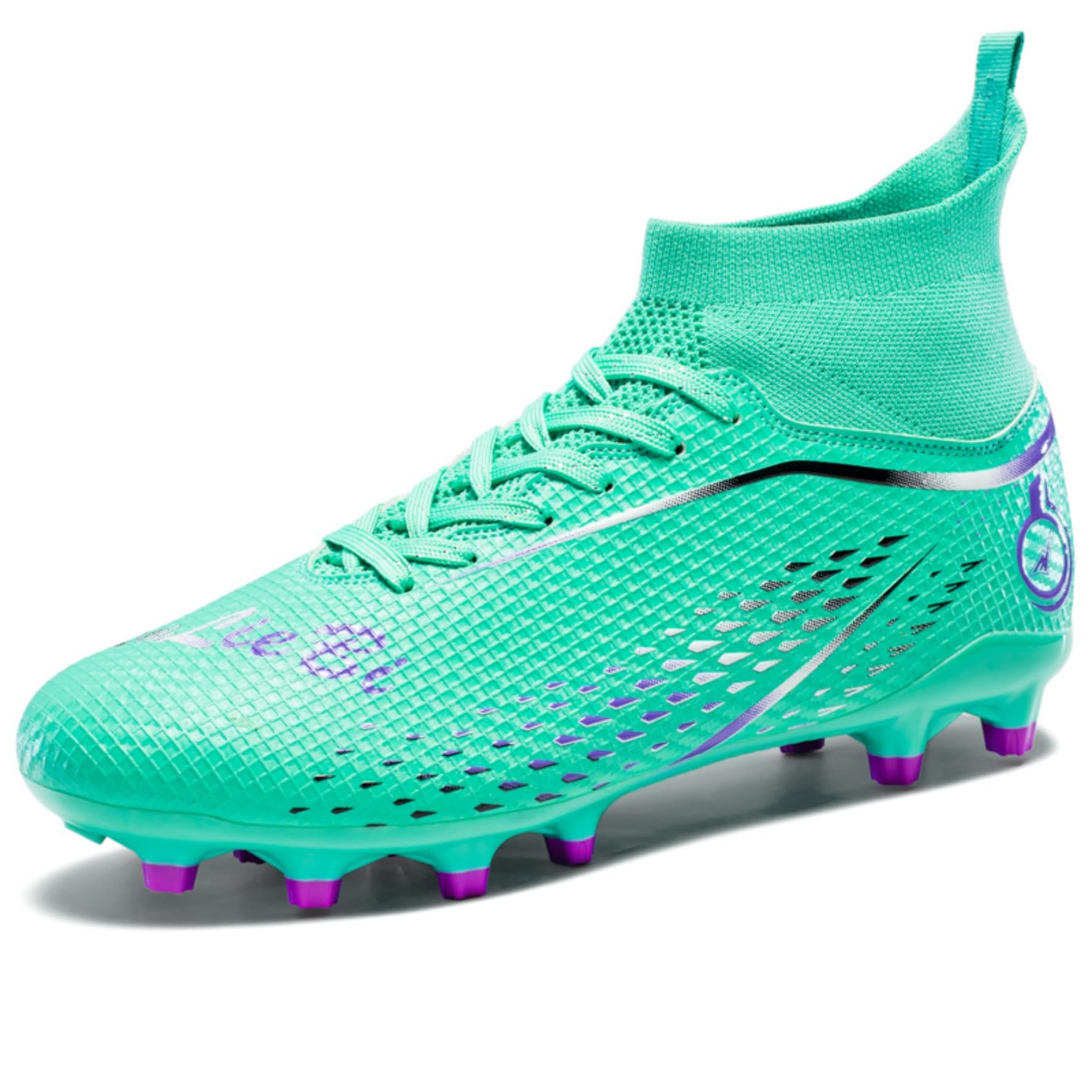 Chaussures de Football pour Hommes High Top Spikes Chaussures de Football d'entraînement extérieur pour Jeunes Chaussures de Sport athlétiques Professionnelles Turf Trainers