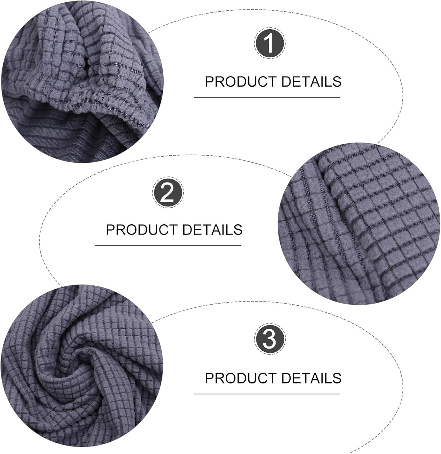 Armchair Cover and Recliner Chair Slipcover, Deep Gray Elastic Plush Fleece Fabric, Non-Slip Protective Cover for Massage and Home Chairs