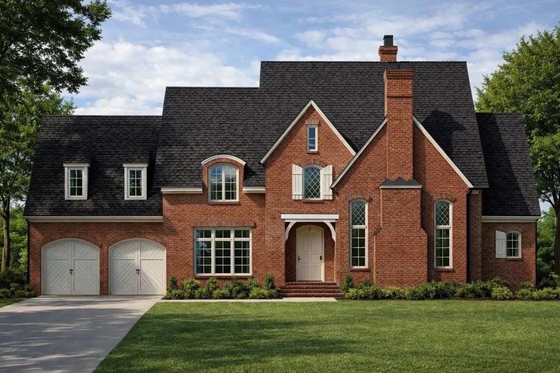 19-1074 HOUSE PLAN - Tudor Revival Home Plan - 4-Bed, 3.5-Bath, 3,250 SF