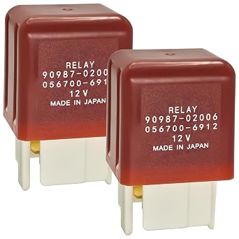 Relay 90987-02006 056700-6912 Pack of 2, 12VDC 4Pins Automotive Relay - Plug-in Installation Compatible for Toyota Lexus Corolla RAV4 Camry Highlander