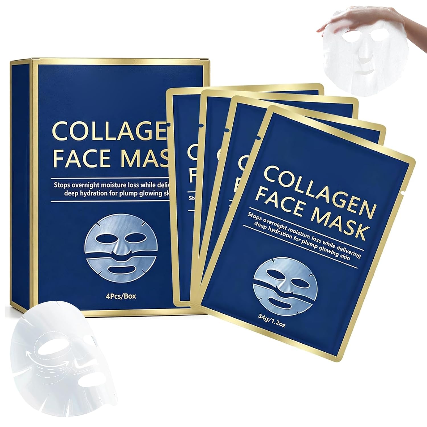 Collagen Face Mask, Deep Hydration, Refreshing And Light 4 Patch