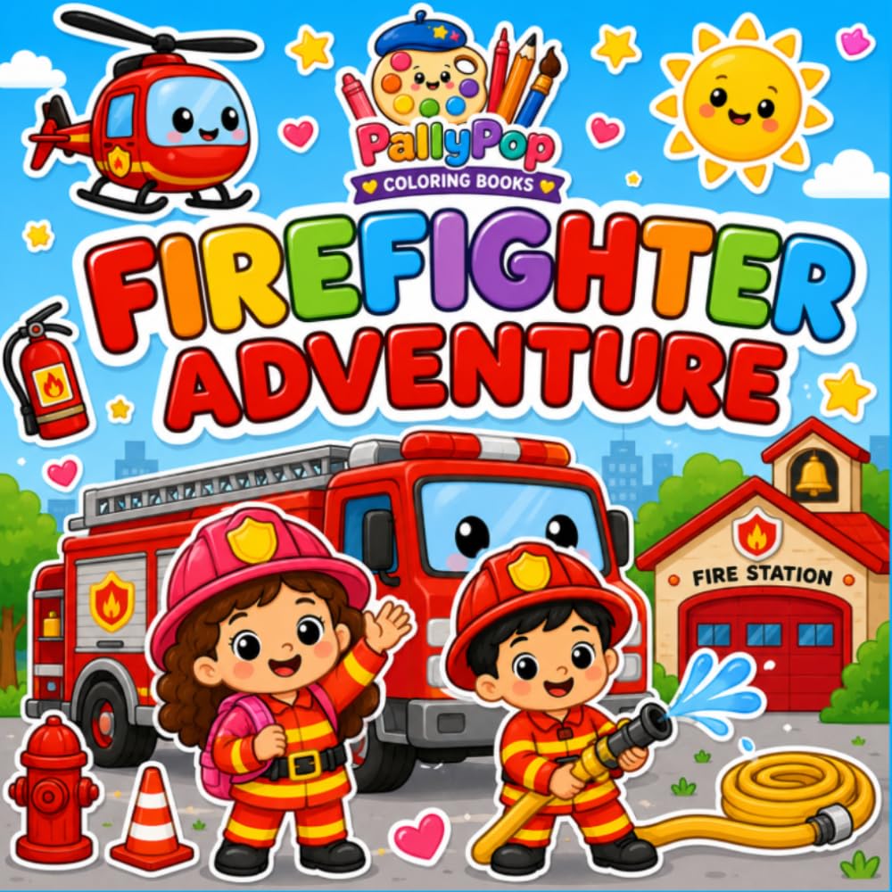 Firefighter Adventure: 40 Fun, Bold & Easy Coloring Pages Filled with Brave Firefighters, Rescue Trucks, Exciting Rescue Missions, and Heroic Adventures for Kids Ages 3–8 (Tiny Team Adventures)
