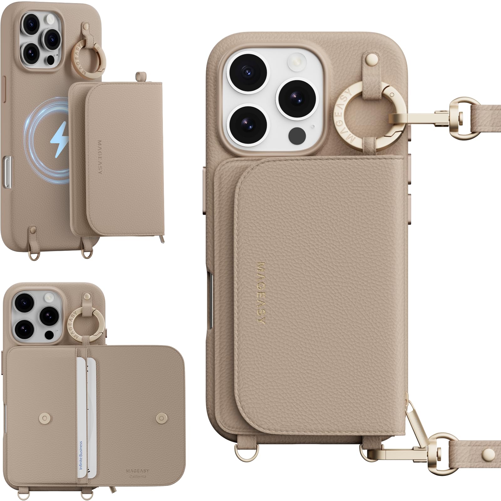 Amazon.com: MAGEASY Pouch MagSafe Crossbody Wallet Phone Case for