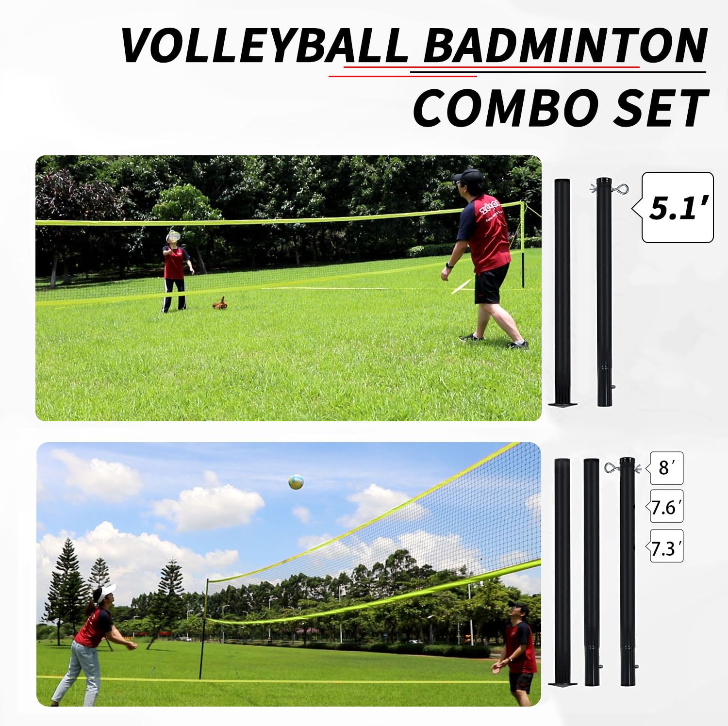 Portable Volleyball & Badminton Combo Net Set For | Ubuy - View #2