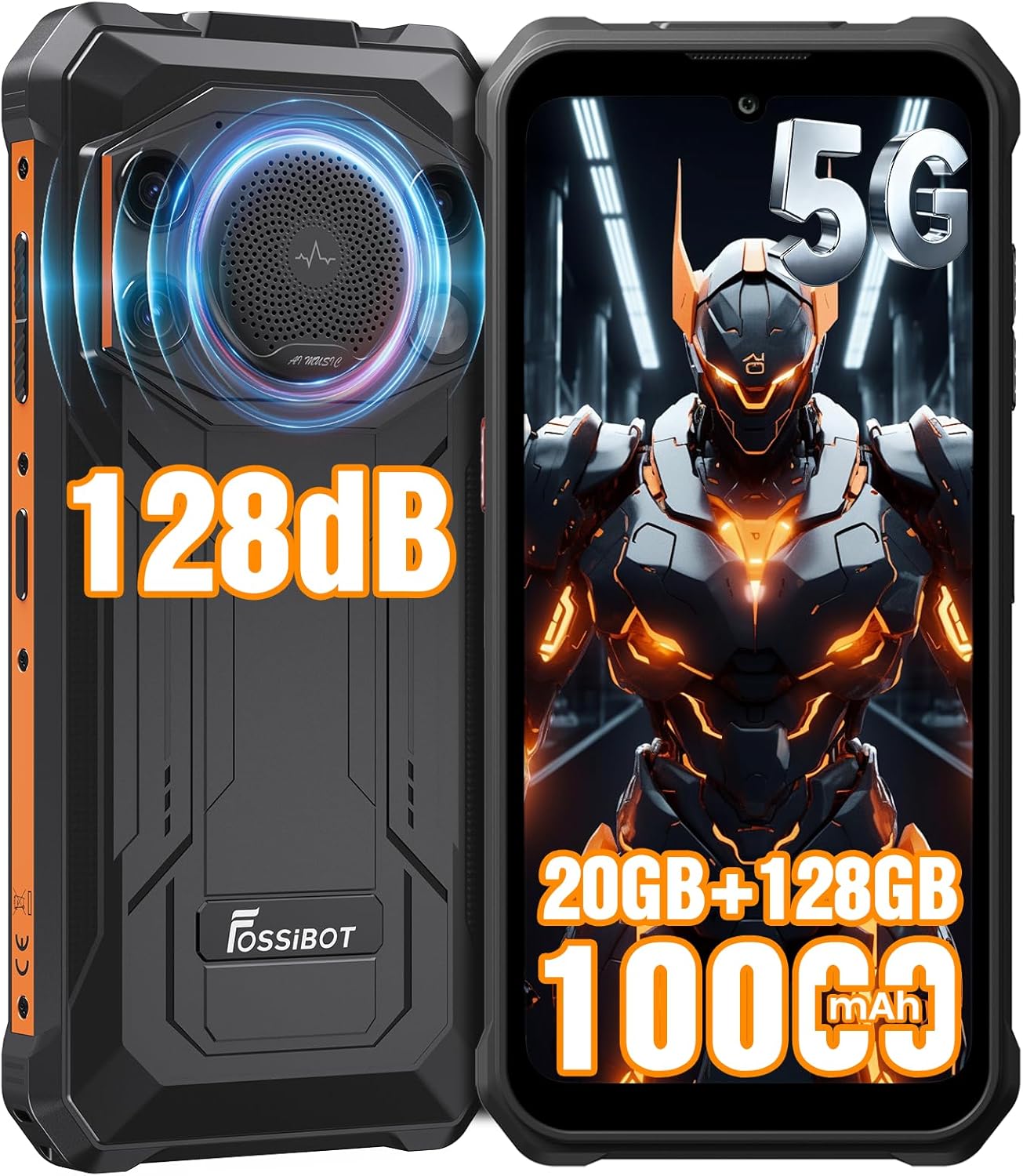 FOSSIBOT F110 Pro Outdoor 5G Rugged Smartphone Unlocked, 8GB/20GB+128GB/1TBDimensity 6300 Octa-Core Android 15, 10000mAh Battery, 50MP Camera, NFC, Smart Toolbox, (2025 Orange) FOSSIBOT F110 Pro Outdoor 5G Rugged Smartphone Unlocked, 8GB/20GB+128GB/1TBDimensity 6300 Octa-Core Android 15, 10000mAh Battery, 50MP Camera, NFC, Smart Toolbox, (2025 Orange)