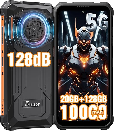 FOSSIBOT F110 Pro - Teléfono celular resistente 5G para exteriores desbloqueado, 28 GB+128 GB/2 TB, teléfono Android 15 Dimensity 6300 Octa-Core,