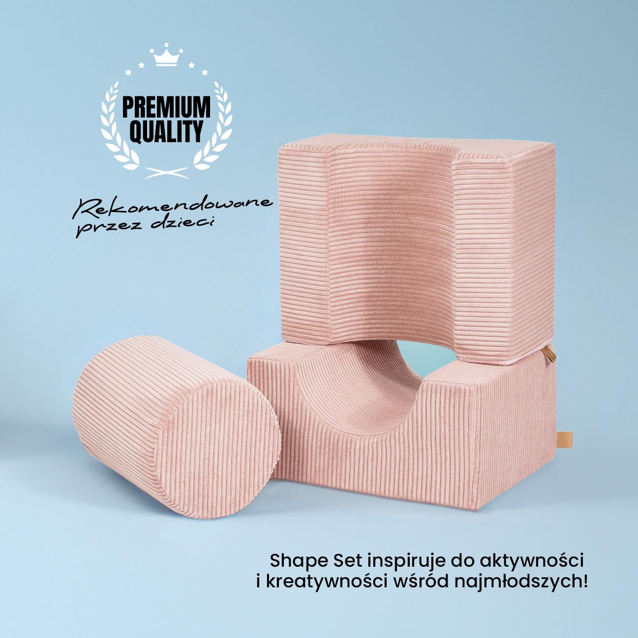 MEOWBABY 4-Elements Soft Foam Blocks Playset - Plac zabaw dla niemowląt i małych dzieci, klocki wspinaczkowe, Kord, Ecru