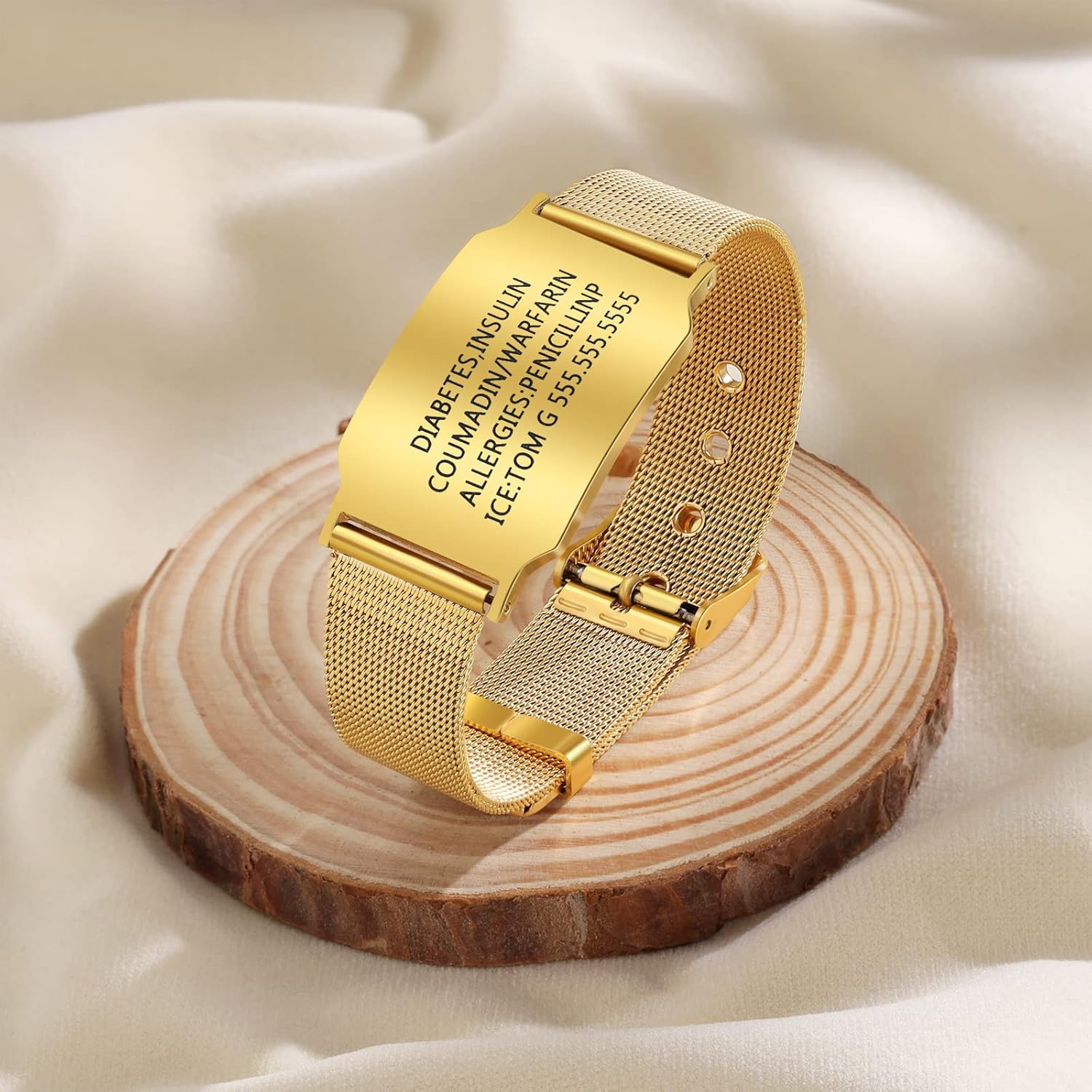 Custom Medical Bracelet for Woman Men - Personalized Engraved Stainless Steel Waterproof Emergency Alert Medical ID Bracelet Allergy Wristband - Image 7