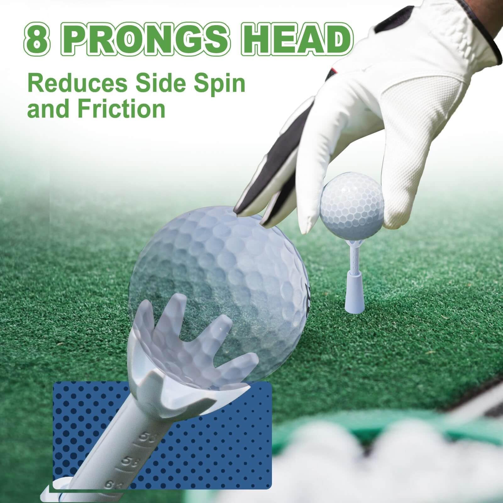 Juego de 3 tees de golf ajustables de goma para esteras, Driving Range y Golf Simulator