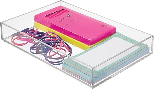 Miniatura 4 de Organizador Clarity de InterDesign para tocador, adecuado para cosméticos y productos de belleza, 8 x 12 x 2 pulgadas, transparente, Transparente,