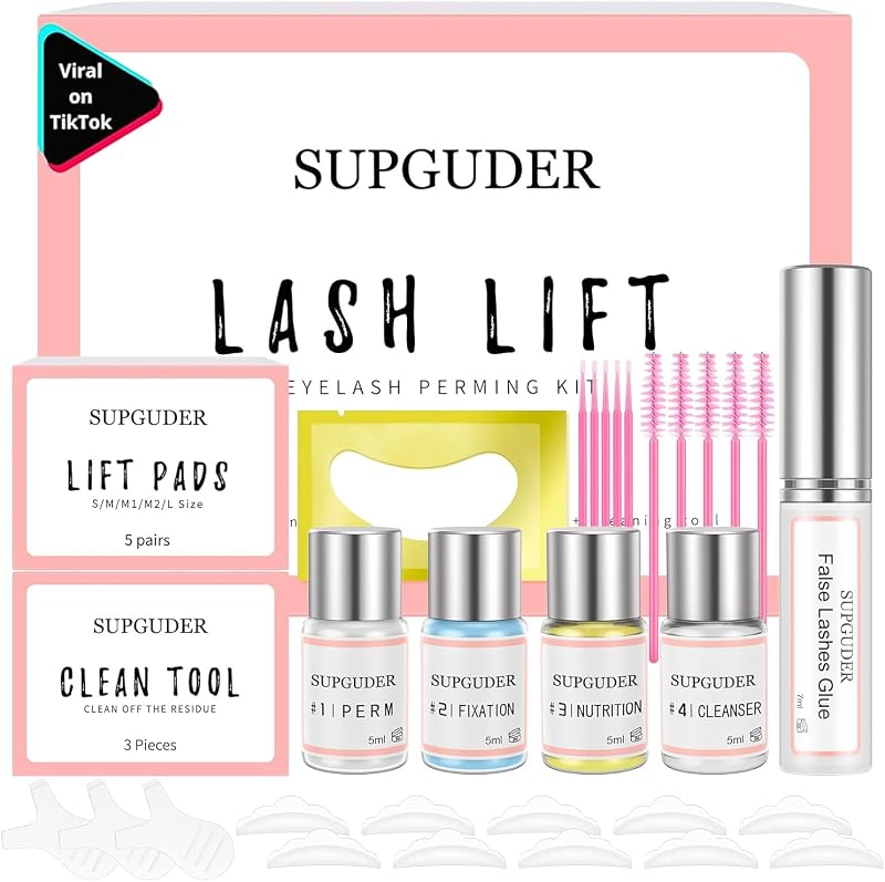 Kit de lifting e curvatura de cílios SUPGUDER com almofadas de silicone
