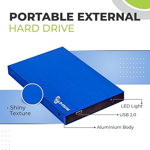 Miniatura 4 de SUHSAI Disco duro portátil externo de 320 GB USB 2.0 HDD Almacenamiento y expansión de memoria de disco duro de respaldo - Disco duro ultradelgado
