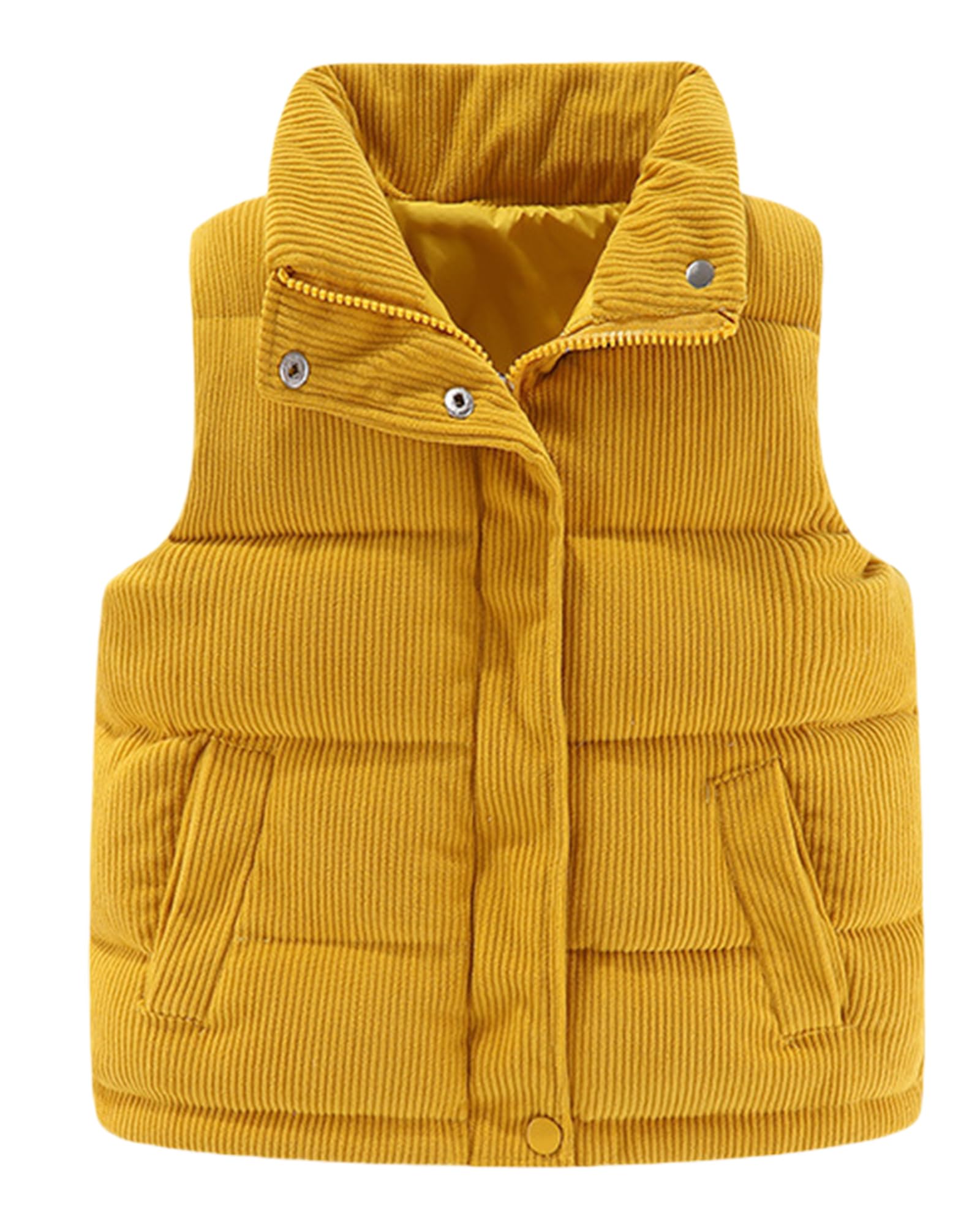 Happy Cherry Corduroy Vest for Toddler Baby Sleeveless Winter Jacket Stand Collar Thick Warm Coat 1-10Y