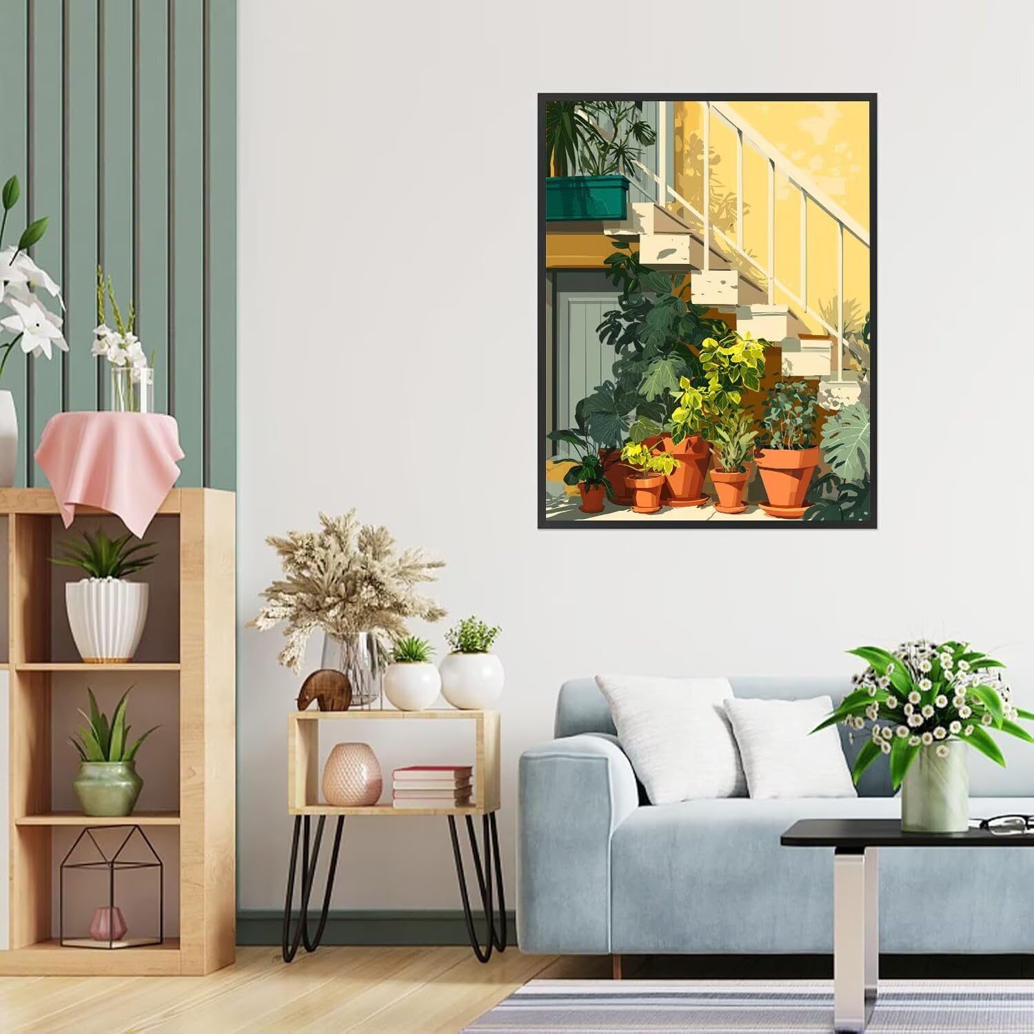 Dipingere con i Numeri Adulti piante, piante Dipingere con i Numeri Bambini DIY Kit, Set Premium con Pennelli, Decorazione Casa & Creativo Regalo di Compleanno, Attività di Tempo libero 90x120cm z-341