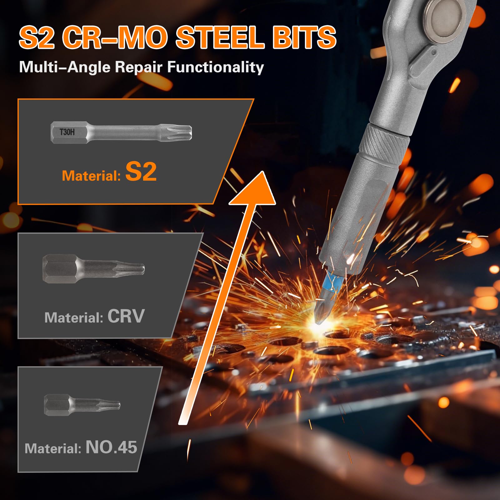 42 in 1 Magnetic Screwdriver Sets, Ratchet Screwdriver Set including Detachable T-Ratchet Handle - Image 4