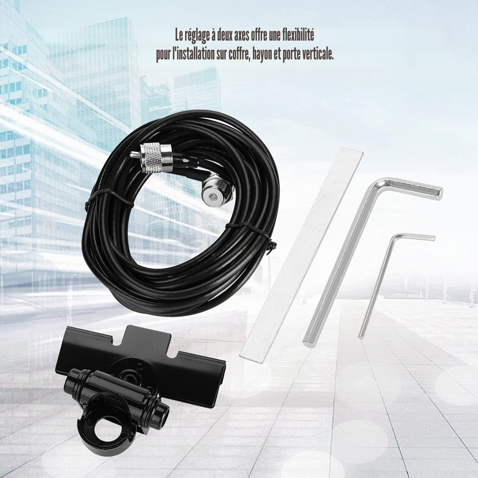 Faruxue CB AntCar Support de Montage d'Antenne Mobile pour Radio avec Clip Cenna Mount 25 × 15 × 4