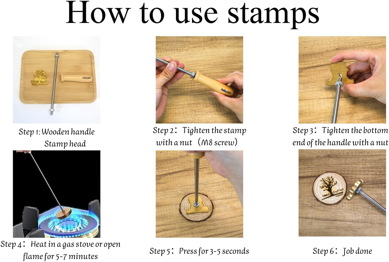 Ashley Custom Branding Iron for Wood, Wood Burning Stamp, Branding Iron for Woodworkers, Stamp for Wedding, Wood Working Tools and Accessories (2 inches)