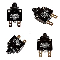 Vista 3 de Disyuntor térmico, protector de sobrecarga con botón pulsador, CA 125/250 V, 20 A, entrada de energía, protector de sobrecarga térmica (20 A)