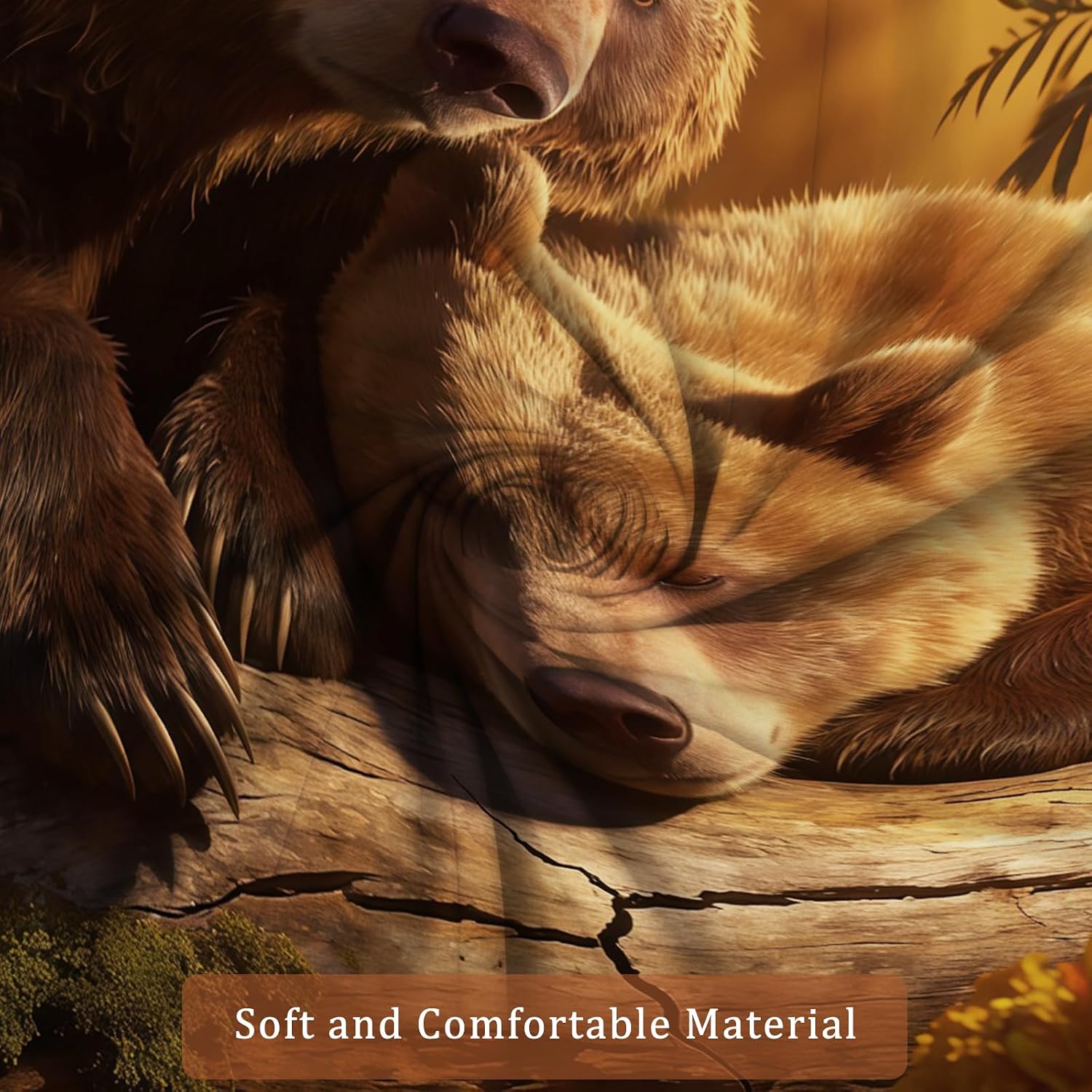 Sleeping Brown Bears Shower Curtain, Long Waterproof Bathroom Curtain Set image 5