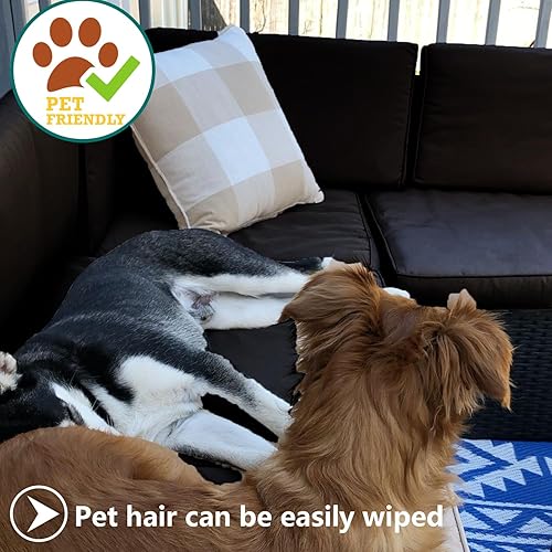 Miniatura 5 de FLYMEI Fundas de cojín de patio, resistentes al agua, para exteriores, solo fundas de cojín para sofá de patio, 24 x 24 x 4 pulgadas, 2 fundas,