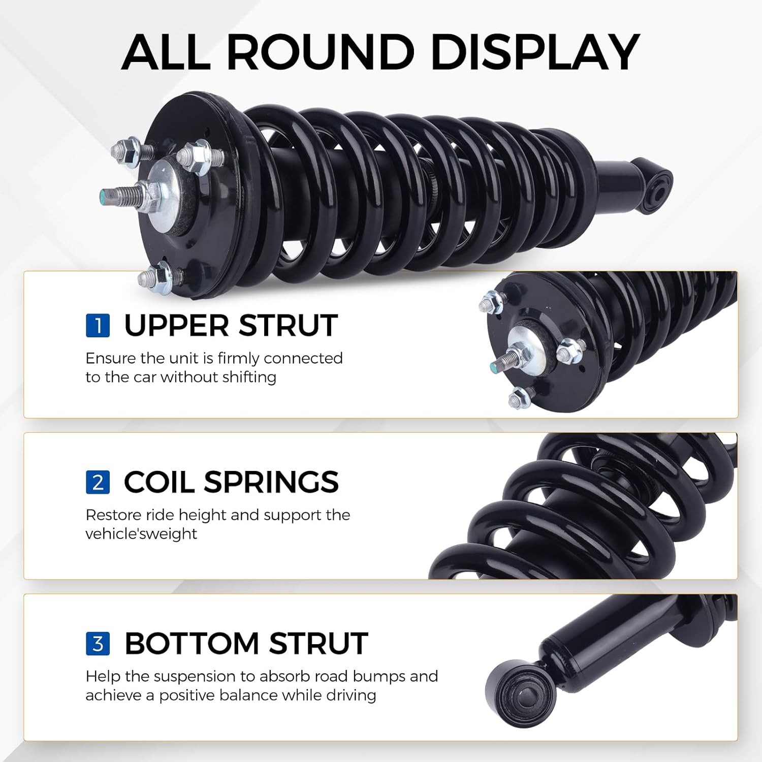 PAROD Front Suspension Shock Absorber Strut Assembly fit for 2001-2007 Toyota Sequoia,Replace#171348L 171348R