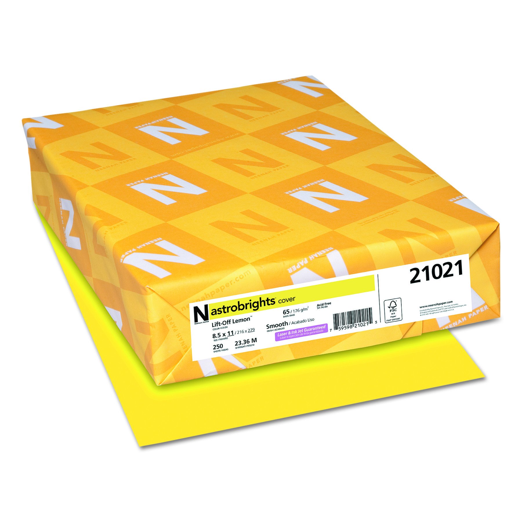 Colored Cardstock by Astrobrights – 8.5 x 11, Paper, Lift-off Lemon, Model 22831