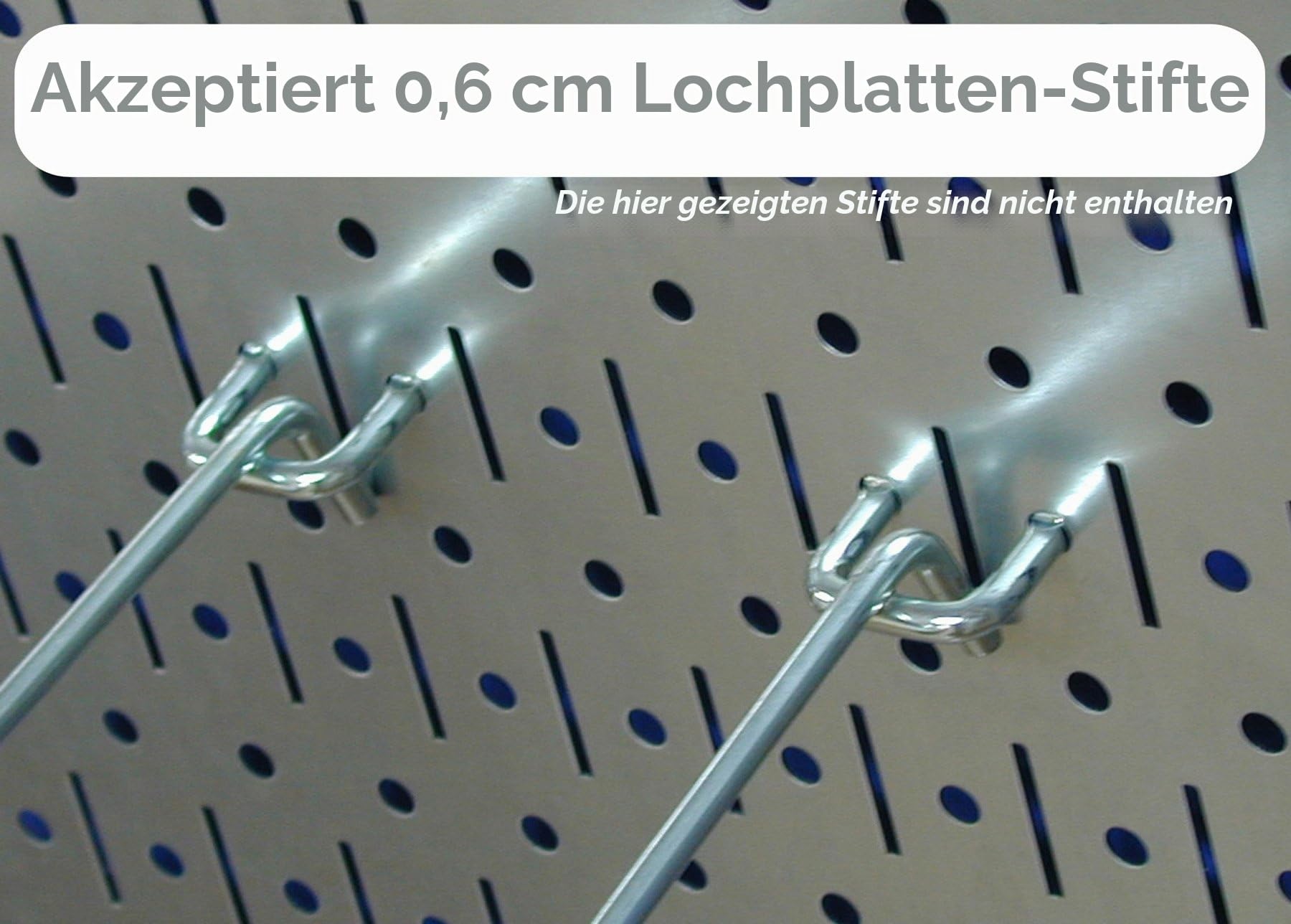 Wall Control Küchen-Stecktafel-Organizer, Töpfe und Pfannen, Stecktafel, Aufbewahrungs- und Organisations-Set mit metallischer, silberfarbener Stecktafel und schwarzem Zubehör