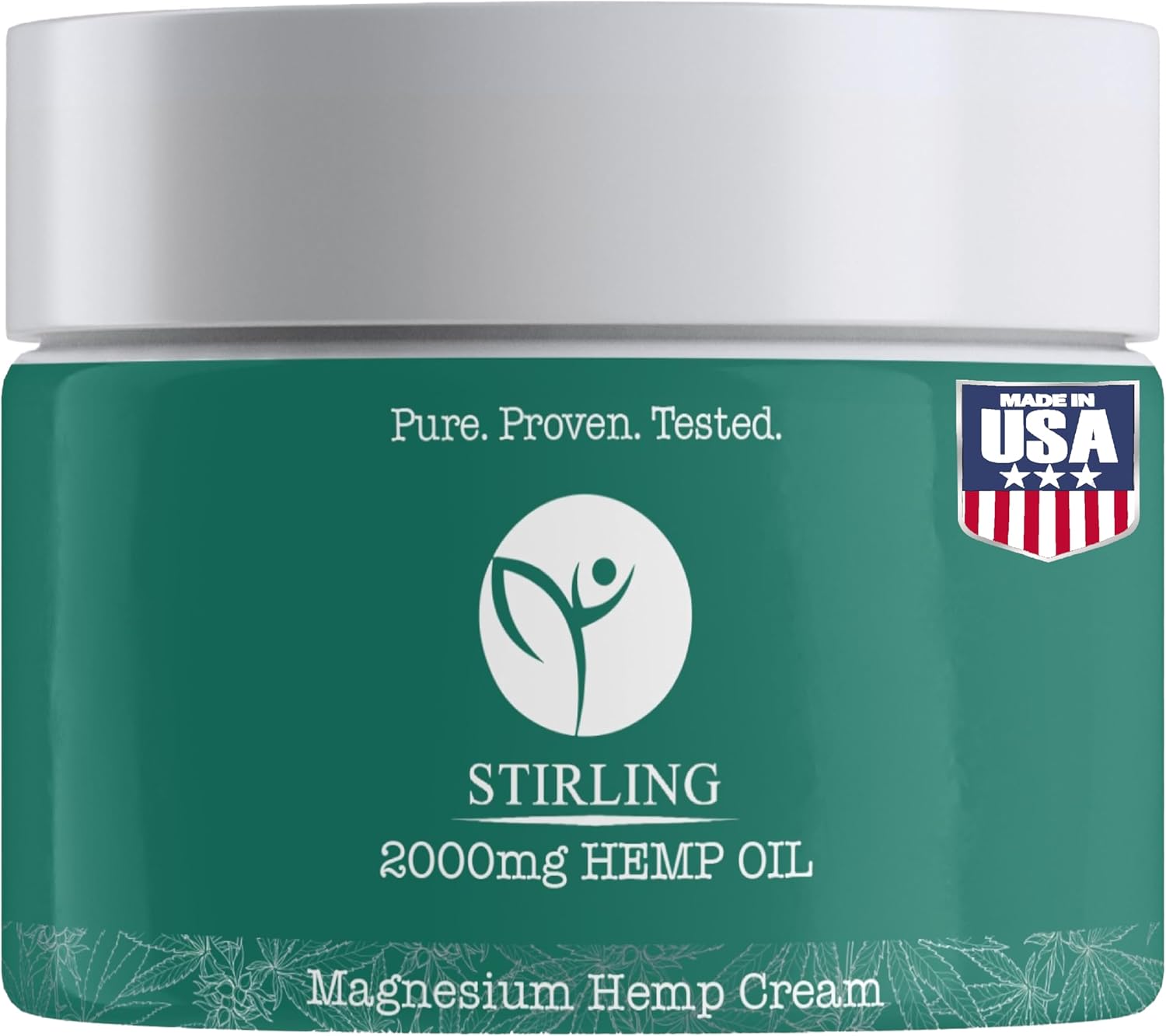 STIRLING Magnesium Hemp Cream 2000mg with Hemp Oil & Arnica Balm Promotes Relief