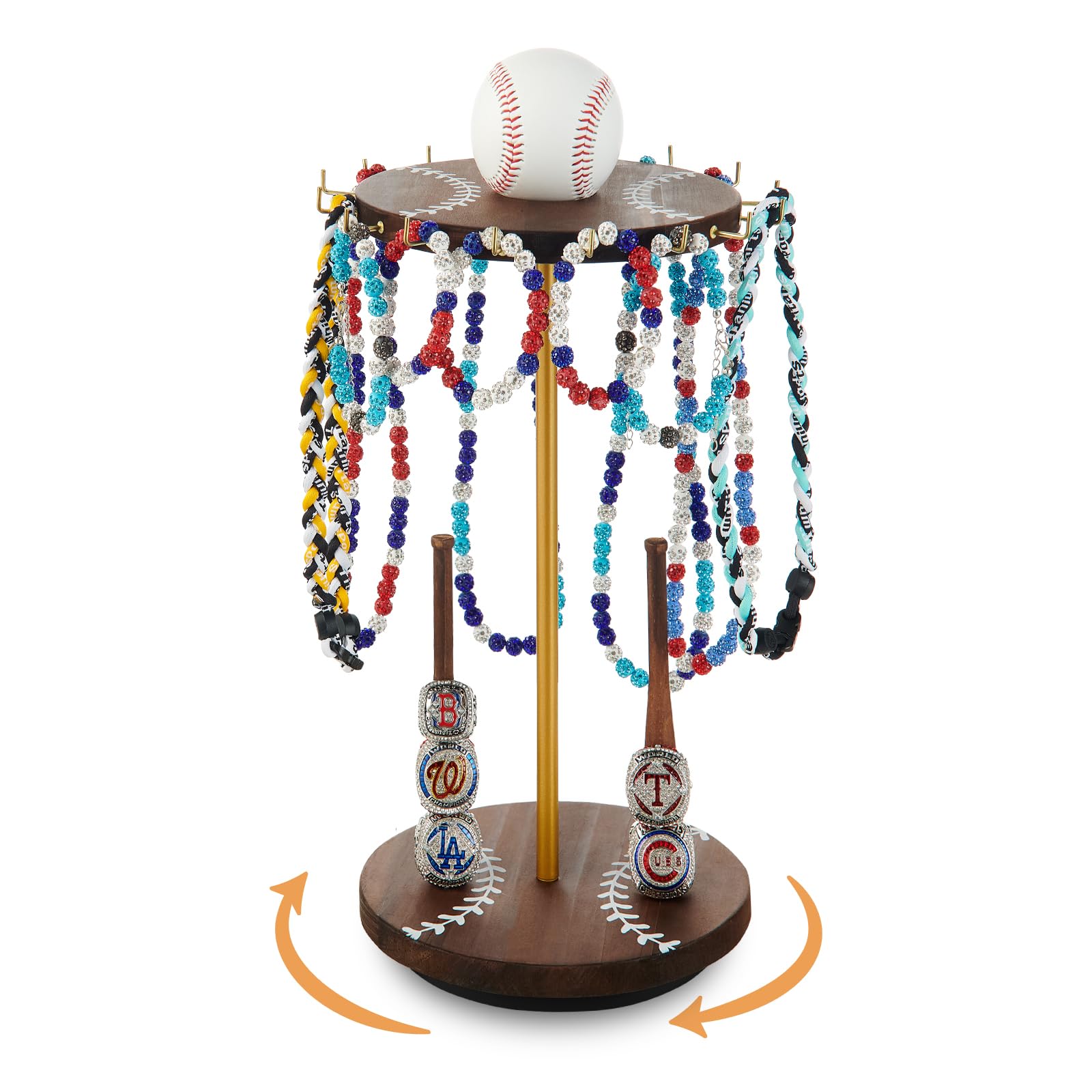 Rangement rotatif collier baseball Pinzoveco pour éviter les chaînes emmêlées