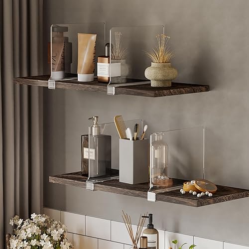 Miniatura 6 de Fixwal 4 separadores de estantes acrílicos para organización de armario, divisores de estantes transparentes para organizadores de armario y