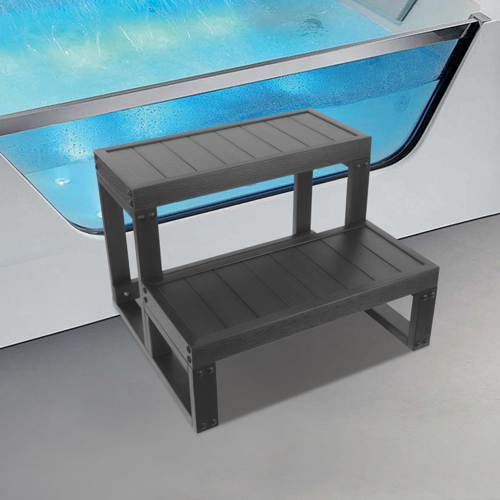 Base per vasca da bagno, vaso, bordo idromassaggio, scala idromassaggio, scala antiscivolo per diversi tipi di vasche idromassaggio, 60 x 54 x 42,3 cm