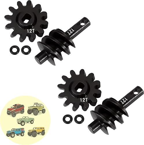 Miniatura 9 de 2 piezas diferenciales de eje de acero 16T2T engranaje diferencial de sobremarcha delantera y trasera para axial SCX24 124 RC camión sobre orugas,