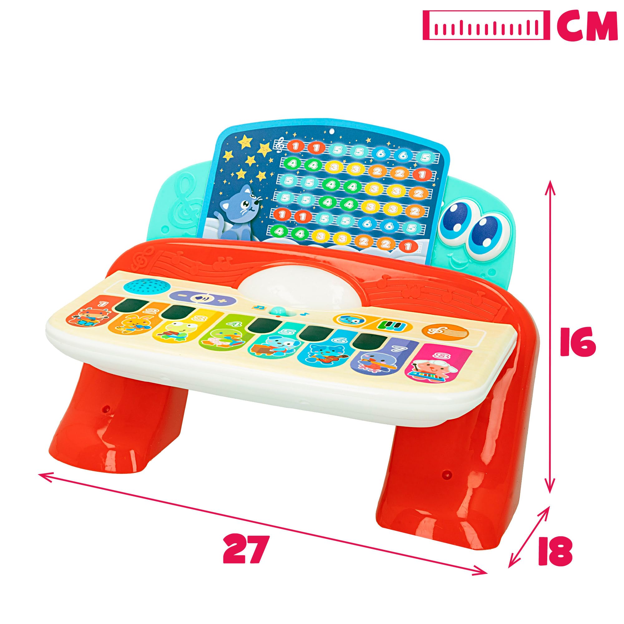 Winfun Pianino dla dzieci, Zabawki z muzyką dla dzieci, Zawiera nuty, Światło i dźwięk, Przyciski dotykowe, Zabawka muzyczna, Prezenty dla dziecka 1 rok, 47258