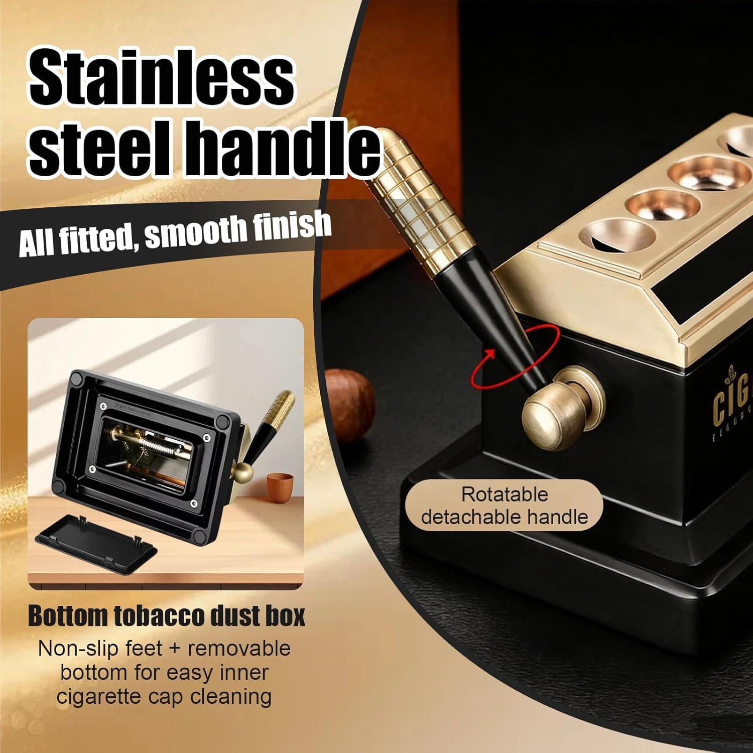 Collectible Edition Cigar Cutter, Tabletop Guillotine, Quad Cutter for 52–60 Ring Gauge Cigars, Engraved Luxury Desktop Tool(Red and Silver)