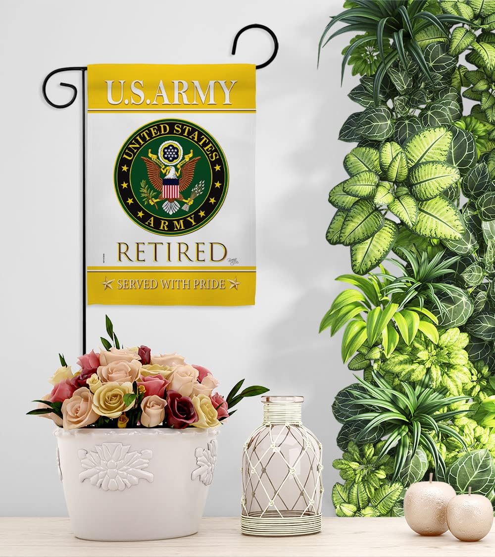 US Army Retired Garden Flag - Set with Stand Armed Forces Rangers United State American Military Veteran Retire Official - House Decoration Banner Small Yard Gift Double-Sided Made in USA 13 X 18.5 - Image 9