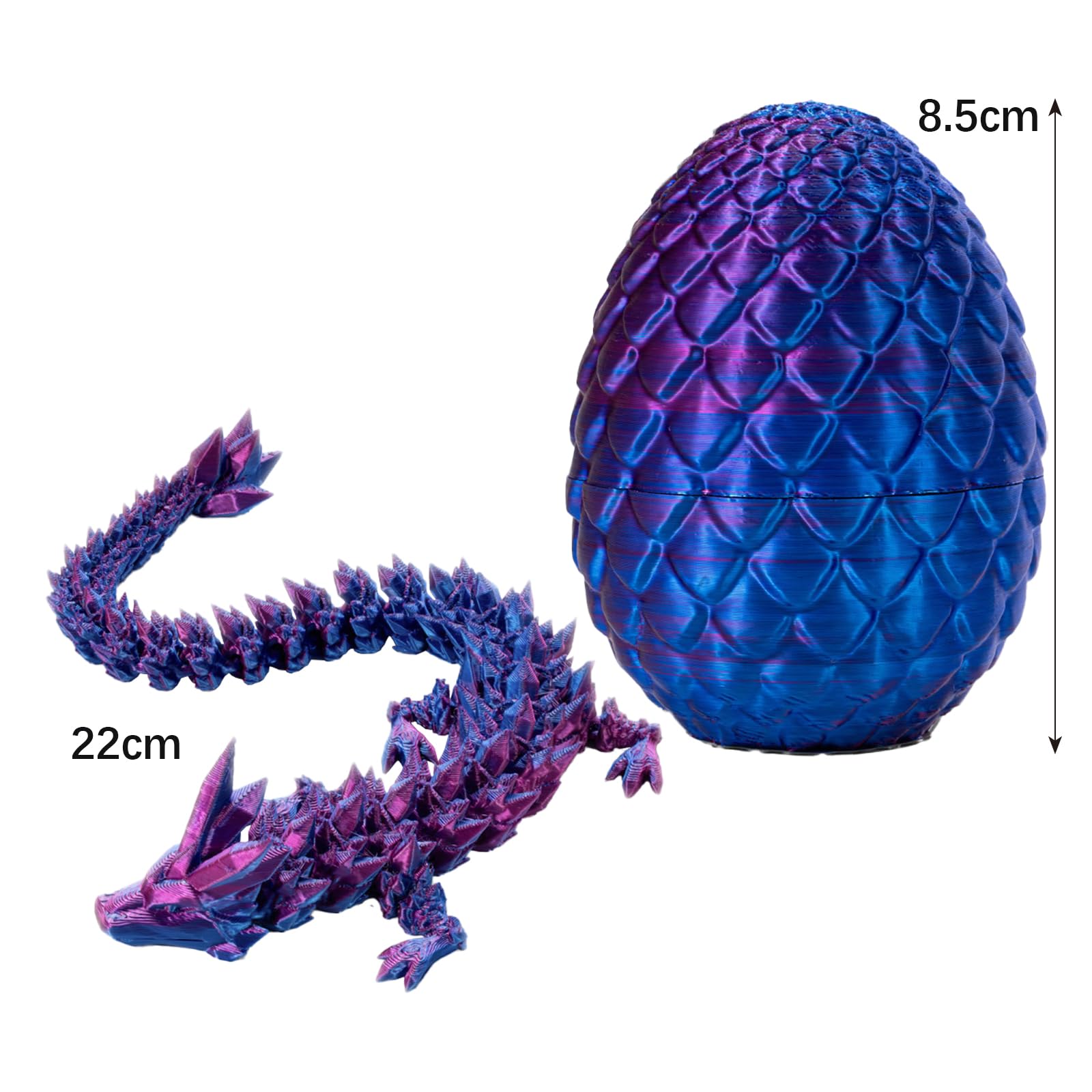 YZZT 3D Printed Dragon Eggs Dragon Egg Fidget Toys 3D Articulating Gemstone Crystal Dragons Egg Figurine Drago Eggs with Drago Inside Easter Eg Desk Toys Home Office Decor - Image 3