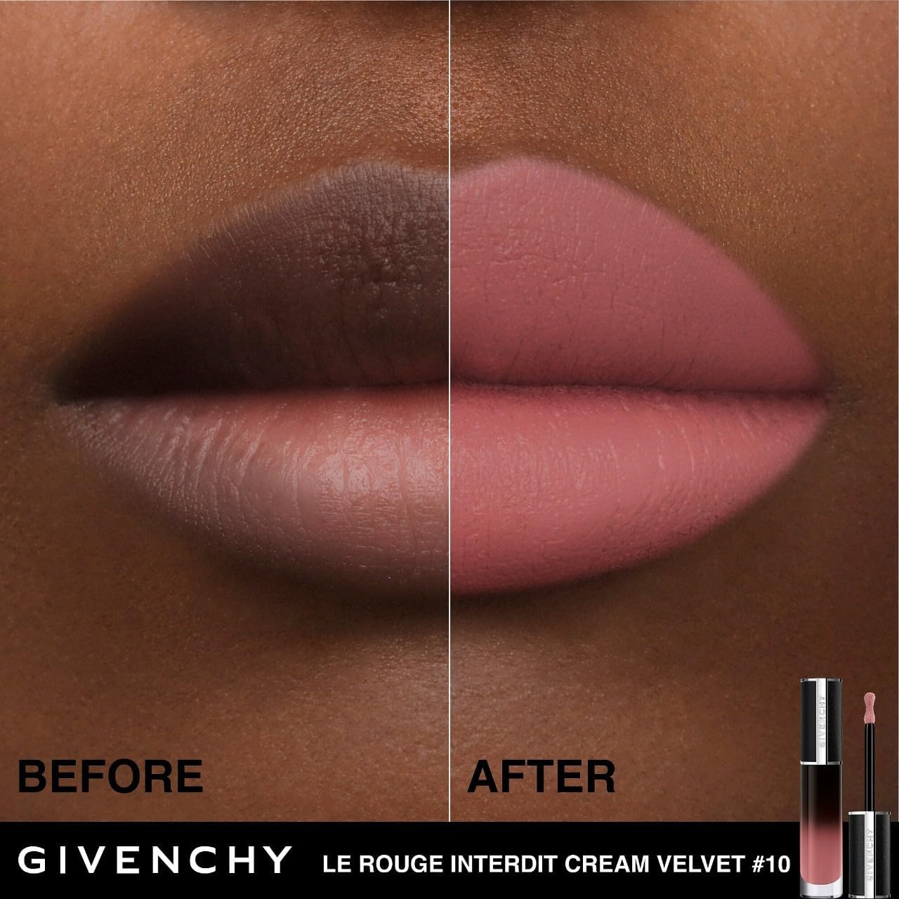 Le Rouge Interdit Cream Velvet Lipstick - N10 Beige Nu by Givenchy for Women - 0.22 oz Lipstick - Image 6