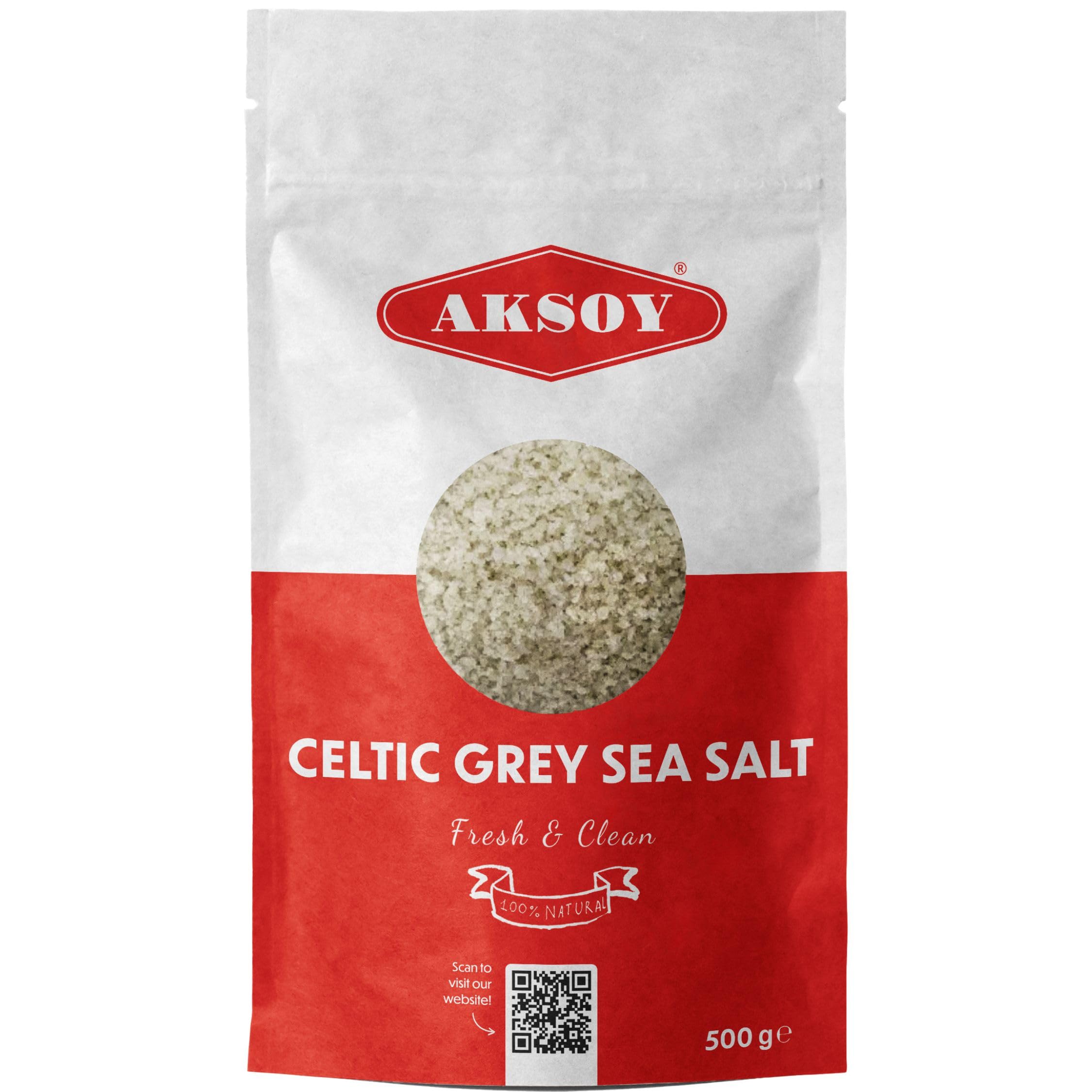 Aksoy Celtic Grey Sea Salt Coarse 500g Natural Mineral-Rich Sea Salt, Traditionally Harvested