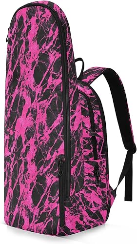 Miniatura 2 de Bolsas de raqueta de tenis de bádminton con textura de mármol irregular, color negro y rosa, con capacidad para 2 raquetas para tenis, bádminton,