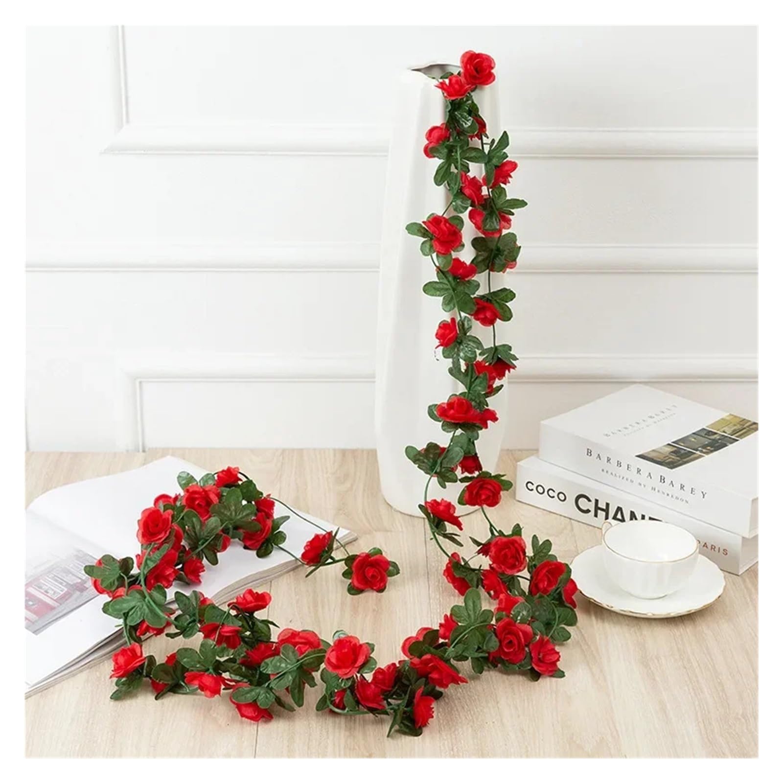 Fleurs d'automne en soie blanche de 250 cm pour sublimer votre salle d'hôtel
