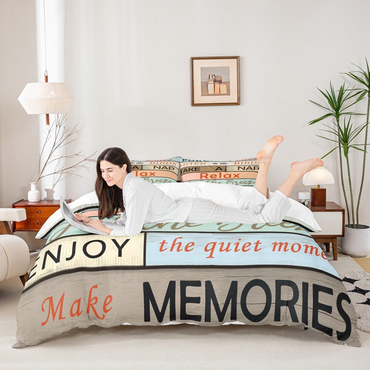 Porch Rules Duvet Cover Rustic Porch Rules Bedding Set Farmhouse Wooden Stripes Comforter Cover Vintage Country Wooden Plank Bed Set Retro Lodge Cabin Full Size with 2 Pillow Case (No Comforter)