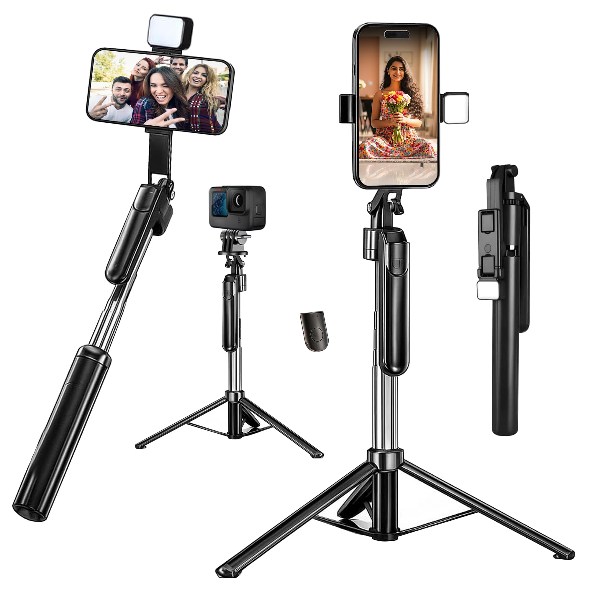 Kratos K8 AI-Powered 70 inch/178 CM Selfie Stick Tripod with Sensor, Auto Face Tracking Tripod with 360° Auto Rotating Stand for Mobile, Camera, Shooting, Blogging with Quad-Leg Stability — Amazon image 26