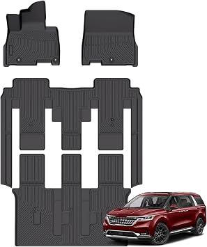 Floor Mats for Kia Carnival 2026 2025 2024 2023 2022 Only Gas & 8 Seats