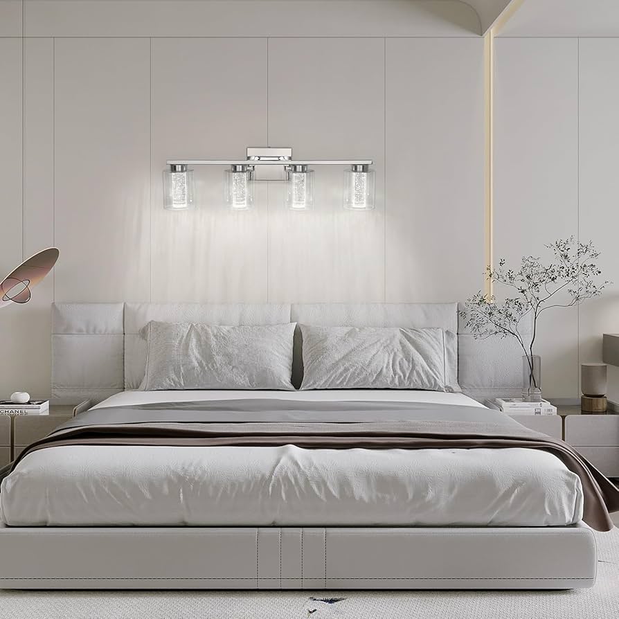 DreamyMagic　0330 Bathroom Light Fixtures, 3-Light Chrome Vanity Lights-3