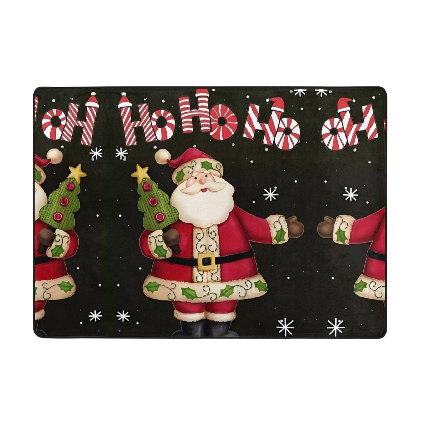 Tapis joyeux Noël 201x132 cm doux pour créer un salon chaleureux et festif