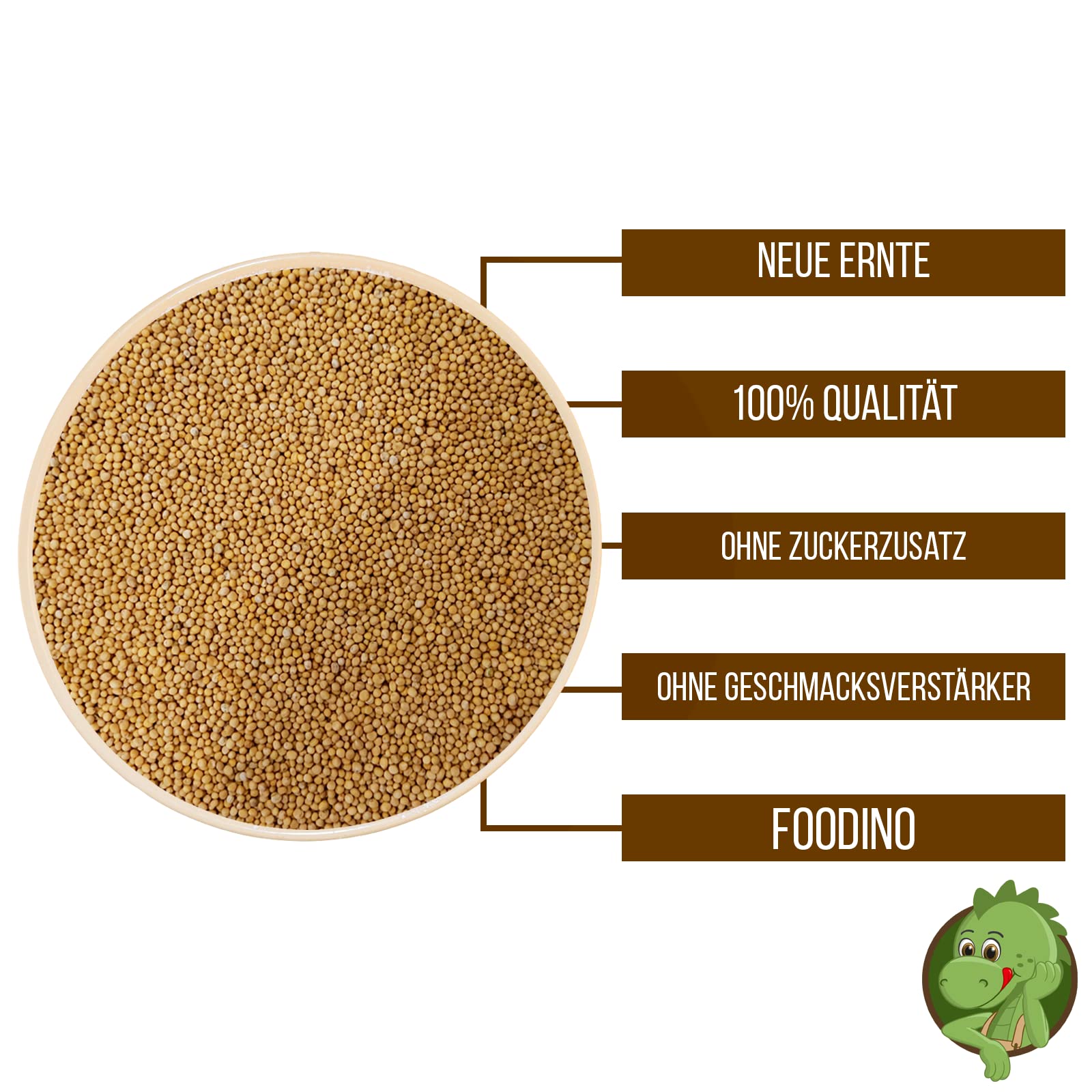 FOODINO 10kg Senfkörner gelb ganz naturbelassen rein