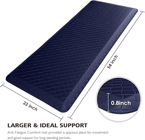 Vista 216 de HappyTrends - Tapete acolchado antifatiga de 17.3 x 28 pulgadas, grueso, impermeable, antideslizante, resistente, ergonómico, cómodo, para cocina